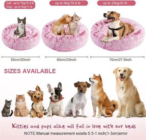 img 1 attached to 🐶 Round Thick Dog Bed with Laundry Bag - Soft Fluffy Plush Bed for Dogs and Cats - Machine Washable Pet Sofa Bed - Non-Slip Waterproof Bottom - Pink (20"/23"/27.5")