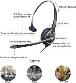 img 3 attached to 🎧 USB Plug Corded Headphone VoiceJoy Headset for Call Centers with Noise Cancelling, Quick Disconnect, Adjustable Mic, Mute Volume Control for Laptop PC & Computer Calls