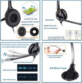 img 2 attached to 🎧 USB Plug Corded Headphone VoiceJoy Headset for Call Centers with Noise Cancelling, Quick Disconnect, Adjustable Mic, Mute Volume Control for Laptop PC & Computer Calls