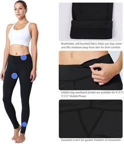 img 1 attached to 🔥 Stay Cozy and Stylish with BALEAF Women's Fleece Lined Winter Leggings: High Waisted Thermal Warm Yoga Pants with Pockets