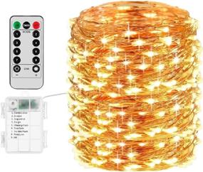 img 4 attached to 🎄 Fairy Lights Battery Operated Christmas String Lights, 66 Feet 200 LED Waterproof Remote Timer Control Copper Wire Lights, Fairy Lights Decorative String Lights for Outdoor Patio Garden Yard Party Wedding