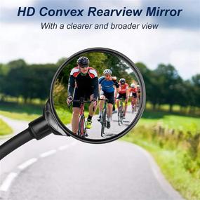 img 3 attached to 🚲 Bike Mirror: 1 Pair of Adjustable Bicycle Mirrors for Handlebars - Wide Angle Acrylic Convex Safety Rear View Mirrors for E-Bike, MTB, and Road Cycling