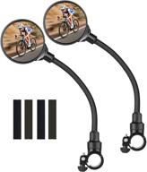 🚲 bike mirror: 1 pair of adjustable bicycle mirrors for handlebars - wide angle acrylic convex safety rear view mirrors for e-bike, mtb, and road cycling logo