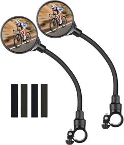 img 4 attached to 🚲 Bike Mirror: 1 Pair of Adjustable Bicycle Mirrors for Handlebars - Wide Angle Acrylic Convex Safety Rear View Mirrors for E-Bike, MTB, and Road Cycling