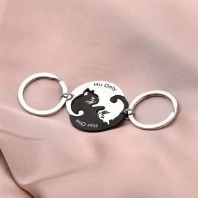 img 1 attached to HOLLP Puzzle Matching Couple Keychain