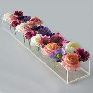 24-inch rectangular floral centerpiece: acrylic modern vase for dining table decor, weddings, and home logo