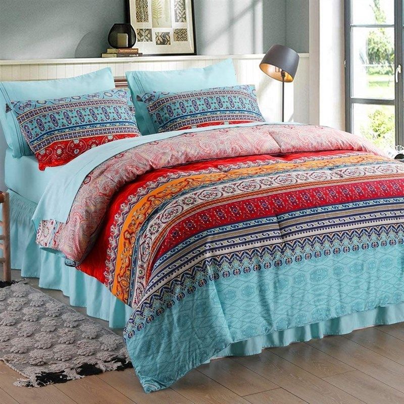 sexytown bohemian comforter striped colorful 로고