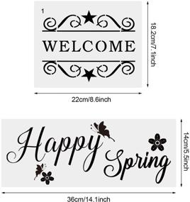 img 3 attached to 25-Piece Kit: Large Welcome Home Stencils Set | Sweet Home, Seasonal & Grateful Reusable Templates for Painting Beautiful Wood