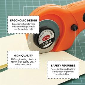 img 1 attached to 🔪 Forsmooth 45mm Rotary Cutter with Extra Sharp Steel Blade: Ideal for Fabric, Leather, and Paper Cutting - Sewing, Quilting, and Crafts