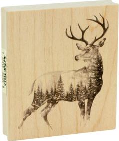 img 3 attached to 🎅 Inkadinkado Christmas Reindeer Mounted Rubber Stamp: Ideal for Festive Card Making and Scrapbooking