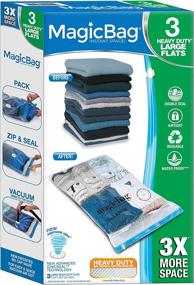 img 4 attached to 🧳 MagicBag Smart Design: Instant Space Saver Storage Solution for Clothing and Pillows - Set of 3 Heavy Duty Large Bags