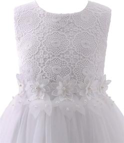 img 2 attached to Abaosisters Crochet Flower Dress Partywear for Girls' Clothing and Dresses
