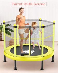 img 3 attached to 🎪 Upgraded Foldable Trampoline for Kids and Adults - PAGLE 60 Inch Portable Children Trampoline with Padded Cover Exercise - Ideal for Indoor and Outdoor Use, Suitable for Child Age 3+ with Parental Involvement