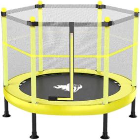 img 4 attached to 🎪 Upgraded Foldable Trampoline for Kids and Adults - PAGLE 60 Inch Portable Children Trampoline with Padded Cover Exercise - Ideal for Indoor and Outdoor Use, Suitable for Child Age 3+ with Parental Involvement