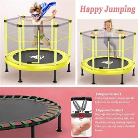 img 2 attached to 🎪 Upgraded Foldable Trampoline for Kids and Adults - PAGLE 60 Inch Portable Children Trampoline with Padded Cover Exercise - Ideal for Indoor and Outdoor Use, Suitable for Child Age 3+ with Parental Involvement