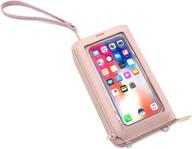 👜 women's small crossbody phone bag - touch screen cell phone purse with rfid blocking wallet, wristlet handbag, and card slots logo