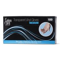 🧤 medium clear vinyl gloves, 100 count - salon care logo