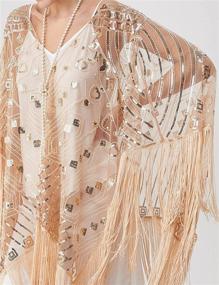 img 2 attached to 💃 BABEYOND Sparkling Sequin Fringed Evening Wedding Women's Scarves & Wraps for Fashionable Accessories