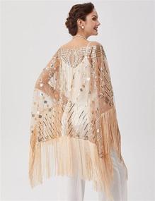 img 1 attached to 💃 BABEYOND Sparkling Sequin Fringed Evening Wedding Women's Scarves & Wraps for Fashionable Accessories