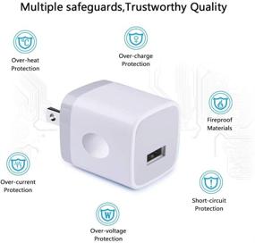 img 2 attached to 🔌 NonoUV Charger Block for iPhone, USB Cube, Charging Brick - 3-Pack Single Port Wall Charger 1A/5V Charger Box USB Power Adapter Plug for iPhone 11 Pro/XR/XS Max/8/7/6/6S Plus, iPad, Samsung