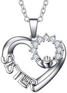 💎 stunning jude jewelers sister love heart pendant necklace - silver gold rhinestone design logo