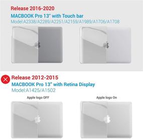 img 2 attached to IBENZER 2020 MacBook Pro 13 Inch Case M1 A2338 A2289 A2251 A2159 A1989 A1706 A1708, Crystal Clear Hard Shell Case with Keyboard Cover for Apple Mac Pro 13 Touch Bar(2020-2016), T13CYCL+1A