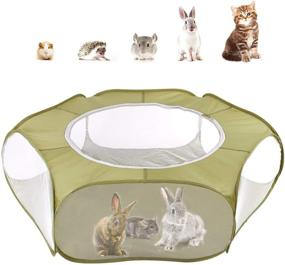 img 4 attached to 🏞️ Pawaboo Small Animals Playpen: Portable & Waterproof Pet Cage Tent with Zippered Cover - Ideal for Kittens, Puppies, Guinea Pigs, Rabbits, Hamsters, Chinchillas, Hedgehogs, and Reptiles
