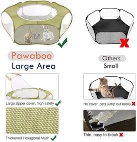 img 2 attached to 🏞️ Pawaboo Small Animals Playpen: Portable & Waterproof Pet Cage Tent with Zippered Cover - Ideal for Kittens, Puppies, Guinea Pigs, Rabbits, Hamsters, Chinchillas, Hedgehogs, and Reptiles