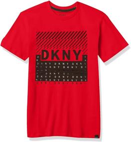 img 3 attached to DKNY Boys T Shirts Classic White Boys' Clothing for Tops, Tees & Shirts