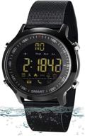 📱 agkey bluetooth smartwatch: waterproof luminous dial sports watch for men, women, boys & kids - fitness tracker wristwatch for android & ios phones, long battery life (black) logo