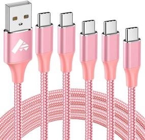 img 4 attached to 🔌 5-Pack of 10FT Nylon Charger Cables for Samsung Devices