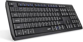 img 3 attached to 🖥️ Eagletec K104-BB: Slim & Quiet Wireless Keyboard and Mouse Combo + Ergonomic Full Size Keyboard + Portable Mouse & Mousepad Set for Windows PC (Black)