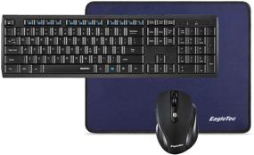 img 4 attached to 🖥️ Eagletec K104-BB: Slim & Quiet Wireless Keyboard and Mouse Combo + Ergonomic Full Size Keyboard + Portable Mouse & Mousepad Set for Windows PC (Black)