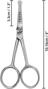 img 3 attached to 👃 Kovira Adjustable Tension Nose Hair Scissors - 10.16cm/4 Inch Total Length - Rounded Safety Trimming Scissors for Nasal Hair, Eyebrow, Ear Hair & Beards Grooming