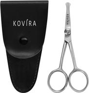 👃 kovira adjustable tension nose hair scissors - 10.16cm/4 inch total length - rounded safety trimming scissors for nasal hair, eyebrow, ear hair & beards grooming logo