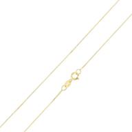 ioka - 14k genuine yellow/white solid gold 0.5mm box chain necklace with spring ring clasp logo