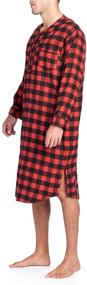 img 3 attached to Flannel Henley Nightshirt for Men - Ashford Brooks Clothing and Sleep & Lounge