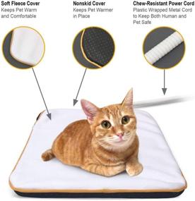 img 1 attached to 🔥 Fluffy Paws Indoor Pet Bed Warmer - Electric Heating Pad with Cover, Dual Temperature & UL-Certified Dog Bed Heated Warmer - Medium Pet Bed Heater: 15.3 x 20.8, White