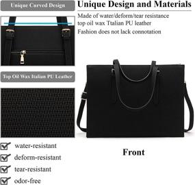 img 2 attached to Stylish & Practical Laptop Bag for Women: Light Leather Tote for Business & Office - Fits 15.6 Inch Computers