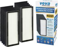 🌬️ veva 8000 air purifier filter replacements - elite pro series bundle: 8 activated carbon pre-filters &amp; 2 hepa filters for 325 sq. ft. large rooms logo
