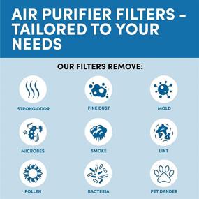 img 1 attached to 🌬️ VEVA 8000 Air Purifier Filter Replacements - Elite Pro Series Bundle: 8 Activated Carbon Pre-Filters &amp; 2 HEPA Filters for 325 sq. ft. Large Rooms