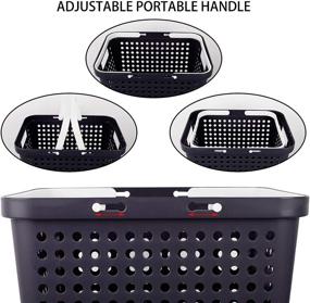 img 2 attached to JiatuA Plastic Storage Basket: Ultimate Portable Organizer 🗑️ for Bathroom, Dorm, Kitchen & Bedroom - Light Black