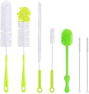 🧼 7-piece bottle brush cleaning set: ultimate bottle cleaners for baby bottles, narrow wine/beer bottles, thermos, sports water bottles; includes kettle spout/lid brush logo