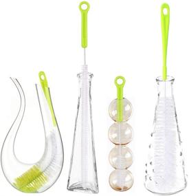 img 1 attached to 🧼 7-Piece Bottle Brush Cleaning Set: Ultimate Bottle Cleaners for Baby Bottles, Narrow Wine/Beer Bottles, Thermos, Sports Water Bottles; Includes Kettle Spout/Lid Brush