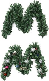 img 3 attached to 🎄 Inhoom 9ft Green Pine Branch Bendable Christmas Garland Decorations – Vintage Christmas Artificial Plaid Garland