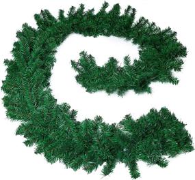 img 4 attached to 🎄 Inhoom 9ft Green Pine Branch Bendable Christmas Garland Decorations – Vintage Christmas Artificial Plaid Garland