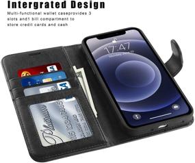 img 2 attached to 📱 BEMAL iPhone 11 Wallet Case with Screen Protector - Flip Case with RFID Blocking Credit Card Holders - Folio PU Leather Cover with Designs - Black Phone Case for iPhone 11 6.1 inch