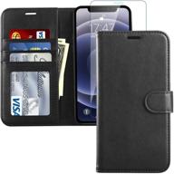 📱 bemal iphone 11 wallet case with screen protector - flip case with rfid blocking credit card holders - folio pu leather cover with designs - black phone case for iphone 11 6.1 inch logo