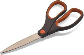 img 2 attached to 🖇️ Officemate 8-Inch Stainless Steel Soft Grip Scissors: Bent Design, Gray/Orange Handle, 94155 - Efficient Cutting Tool for Home or Office