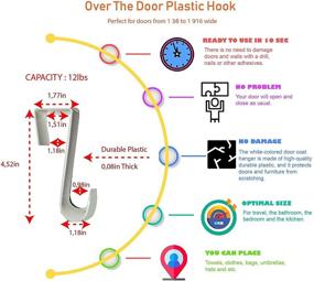 img 2 attached to 🚪 Maximize Bathroom Organization with CASTULA Over Door Hook: Perfect Solution for Extra Storage